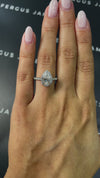 1.5 Carat Lab-Grown Halo Engagement Ring - Pear Diamond