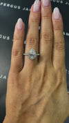 1.5 Carat Lab-Grown Halo Engagement Ring - Pear Diamond in 18k White Gold Setting