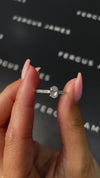 0.5 Carat Natural Diamond Band Engagement Ring - Oval Diamond