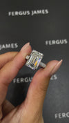 8 Carat Lab-Grown Diamond Band Engagement Ring - Emerald Diamond