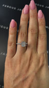 2 Carat Lab-Grown Diamond Band Engagement Ring - Cushion Diamond in 18k White Gold Setting