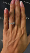 0.5 Carat Lab-Grown Diamond Band Engagement Ring - Heart Diamond in 18k White Gold Setting