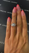 2 Carat Natural Trilogy Engagement Ring - Emerald Diamond