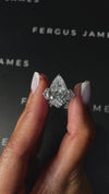 8 Carat Lab-Grown Trilogy Engagement Ring - Pear Diamond