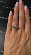 1.5 Carat Lab-Grown Trilogy Engagement Ring - Round Diamond in 18k White Gold Setting