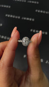 1 Carat Natural Halo Engagement Ring - Oval Diamond