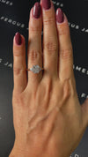 1.5 Carat Natural Trilogy Engagement Ring - Radiant Diamond