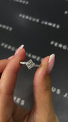1 Carat Natural Diamond Band Engagement Ring - Princess Diamond