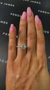 2.5 Carat Natural Diamond Band Engagement Ring - Round Diamond