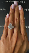 8 Carat Lab-Grown Trilogy Engagement Ring - Pear Diamond
