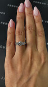 1 Carat Natural Trilogy Engagement Ring - Round Diamond