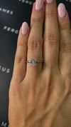 1 Carat Lab-Grown Solitaire Engagement Ring - Emerald Diamond in 18k White Gold Setting