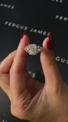3 Carat Natural Trilogy Engagement Ring - Radiant Diamond