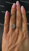 2 Carat Natural Diamond Band Engagement Ring - Oval Diamond