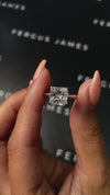 3 Carat Natural Solitaire Engagement Ring - Princess Diamond in 18k White Gold Setting