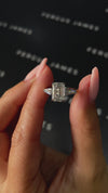 2.5 Carat Natural Trilogy Engagement Ring - Emerald Diamond