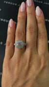 1 Carat Natural Halo Engagement Ring - Cushion Diamond