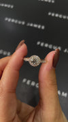 0.5 Carat Natural Halo Engagement Ring - Round Diamond