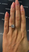 3 Carat Natural Solitaire Engagement Ring - Princess Diamond in 18k White Gold Setting