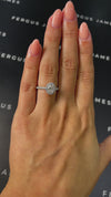1 Carat Natural Halo Engagement Ring - Oval Diamond