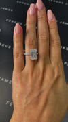 6 Carat Lab-Grown Diamond Band Engagement Ring - Emerald Diamond