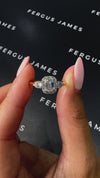 0.5 Carat Natural Trilogy Engagement Ring - Emerald Diamond