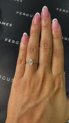 0.5 Carat Natural Trilogy Engagement Ring - Oval Diamond
