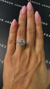 2 Carat Lab-Grown Halo Engagement Ring - Round Diamond in 18k White Gold Setting