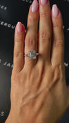 3 Carat Lab-Grown Trilogy Engagement Ring - Emerald Diamond