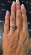 0.5 Carat Natural Trilogy Engagement Ring - Emerald Diamond