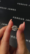3 Carat Natural Solitaire Engagement Ring - Cushion Diamond