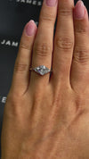0.5 Carat Natural Trilogy Engagement Ring - Oval Diamond
