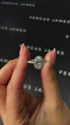 1.5 Carat Natural Halo Engagement Ring - Oval Diamond