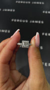 1 Carat Natural Halo Engagement Ring - Princess Diamond
