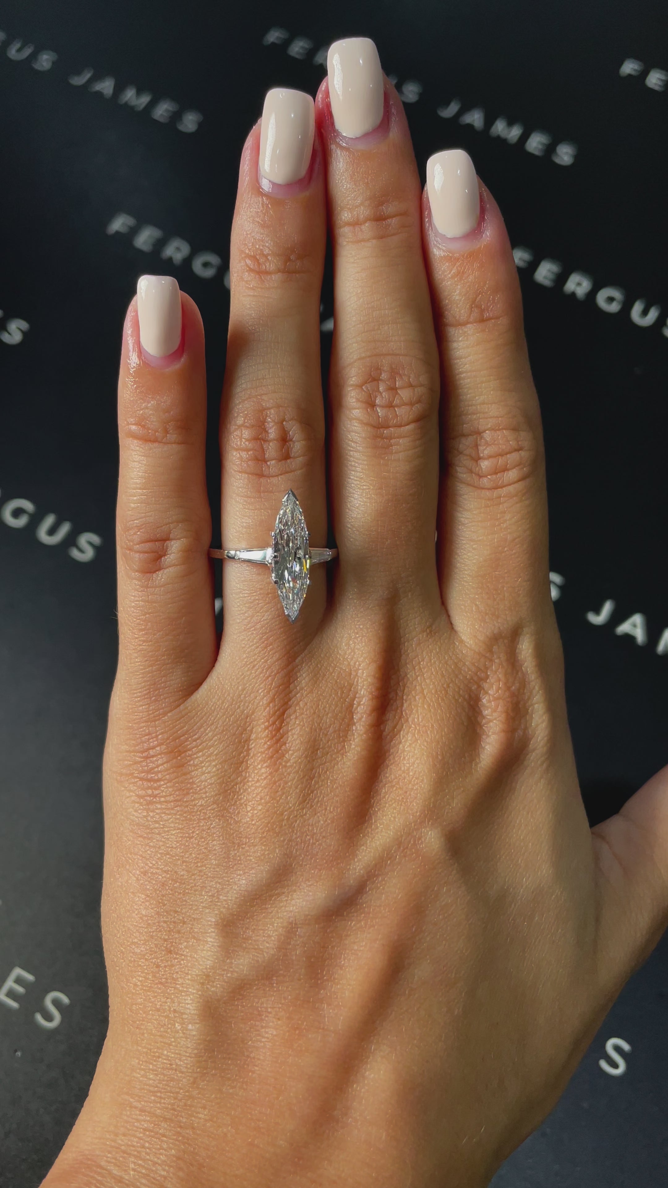 1.5 Carat Lab-Grown Trilogy Engagement Ring - Marquise Diamond in 18k White Gold Setting