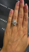 3 Carat Lab-Grown Halo Engagement Ring - Pear Diamond