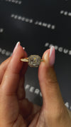1 Carat Lab-Grown Halo Engagement Ring - Asscher Diamond