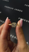 1 Carat Lab-Grown Halo Engagement Ring - Asscher Diamond in 18k Yellow Gold Setting