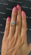 2.5 Carat Lab-Grown Halo Engagement Ring - Pear Diamond