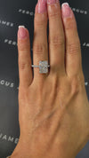 4.5 Carat Natural Diamond Band Engagement Ring- Radiant Diamond