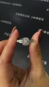 0.5 Carat Lab-Grown Halo Engagement Ring - Emerald Diamond