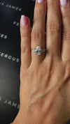 1.5 Carat Lab-Grown Trilogy Engagement Ring - Pear Diamond in 18k White Gold Setting