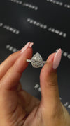 1 Carat Lab-Grown Halo Engagement Ring - Pear Diamond
