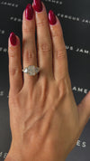 3 Carat Natural Trilogy Engagement Ring - Radiant Diamond