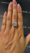 3 Carat Lab-Grown Halo Engagement Ring - Princess Diamond