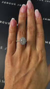 1.5 Carat Natural Halo Engagement Ring - Oval Diamond