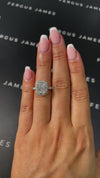2.5 Carat Lab-Grown Halo Engagement Ring - Radiant Diamond