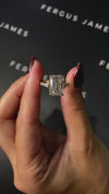 6 Carat Lab-Grown Trilogy Engagement Ring - Emerald Diamond