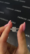 2 Carat Lab-Grown Diamond Band Engagement Ring - Cushion Diamond in 18k White Gold Setting