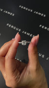 1 Carat Natural Diamond Band Engagement Ring - Cushion Diamond in 18k White Gold Setting